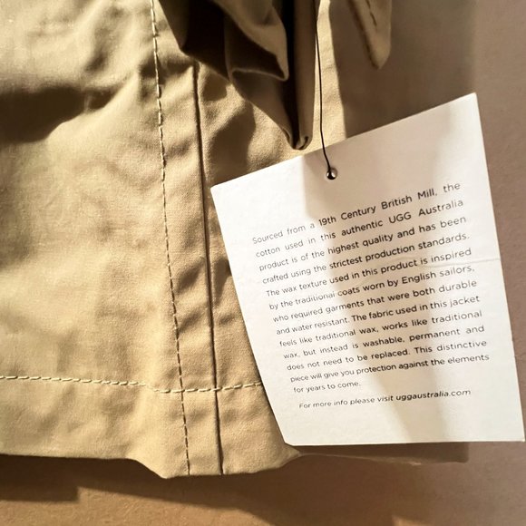 UGG Australia Women's Waxed Cotton Jacket BNWT Beige Size XS - Picture 5 of 16